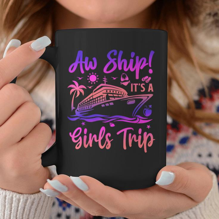 Aw Ship It's A Girls Trip Cruise 2024 Vacation Matching Coffee Mug Personalized Gifts