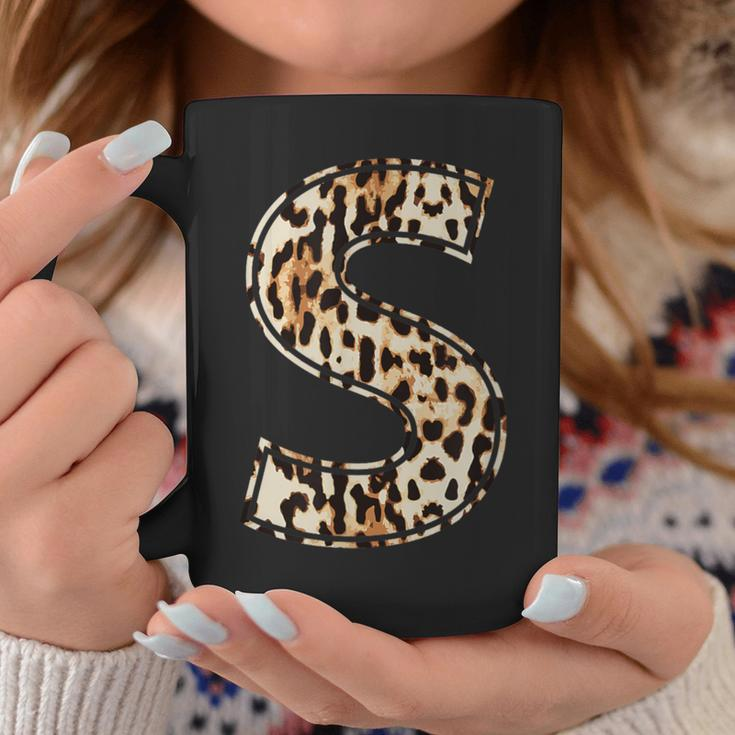 Awesome Letter S Initial Name Leopard Cheetah Print Coffee Mug Unique Gifts