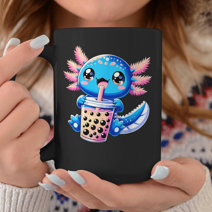 Axolotl Bubble Boba Tea Anime Cute Kawaii Blue Axolotl Coffee Mug Unique Gifts