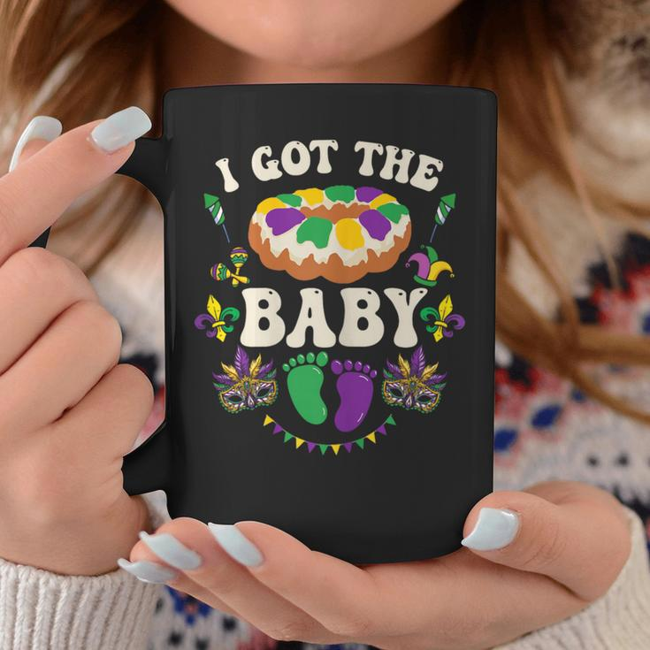 I Got The Baby Pregnancy Announcement Mardi Gras Coffee Mug Personalized Gifts