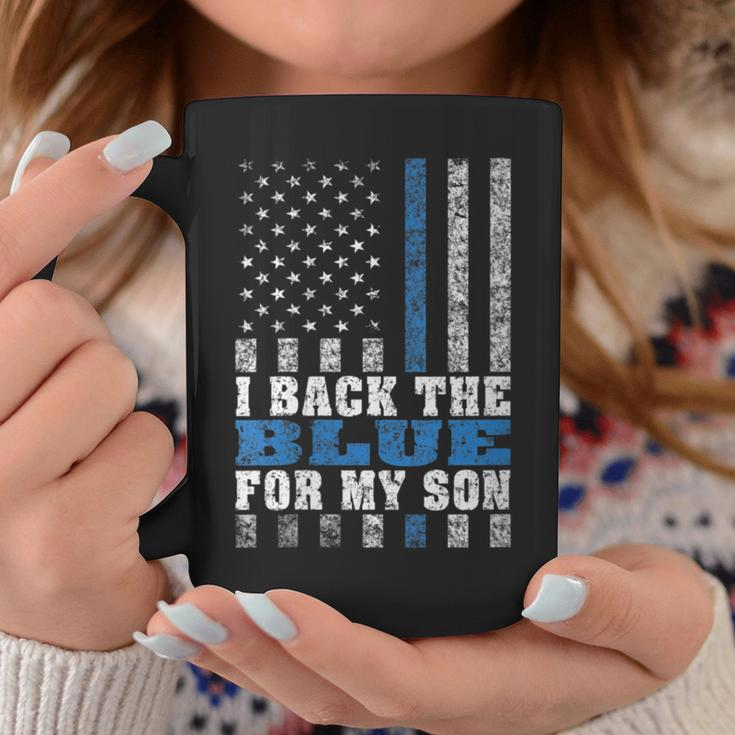 I Back The Blue For My Son Proud Police Mom Dad Parents Coffee Mug Unique Gifts