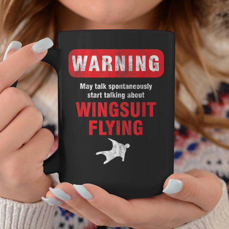 Base Jumper Skydiver Warning May Talk About Wingsuit Flying Coffee Mug Unique Gifts