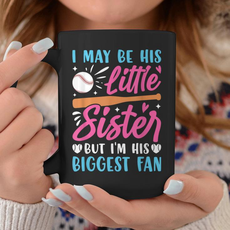 Baseball Sister Little Sister Biggest Fan Baseball Coffee Mug Funny Gifts