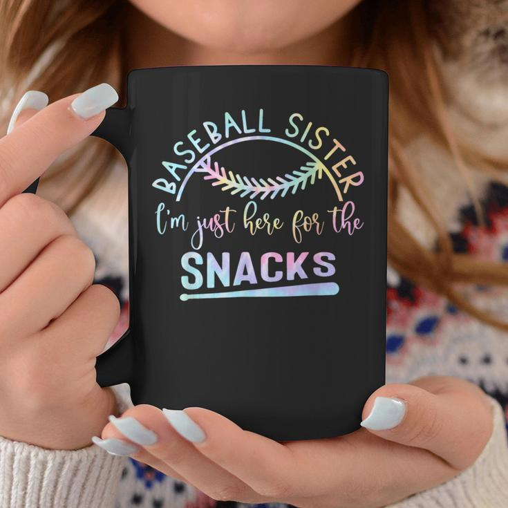 Baseball Sister I'm Just Here For The Snacks Retro B Tie Dye Coffee Mug Personalized Gifts