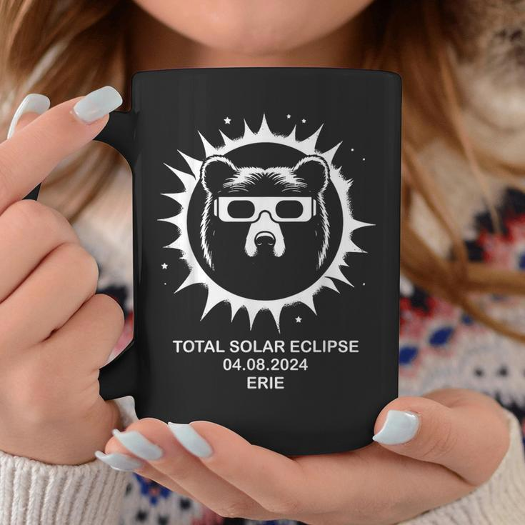 Bear Total Solar Eclipse 2024 Erie Coffee Mug Funny Gifts