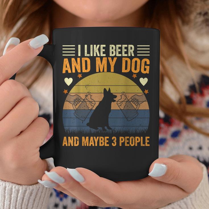 I Like Beer And My Dog And Maybe 3 People Vintage Coffee Mug Unique Gifts