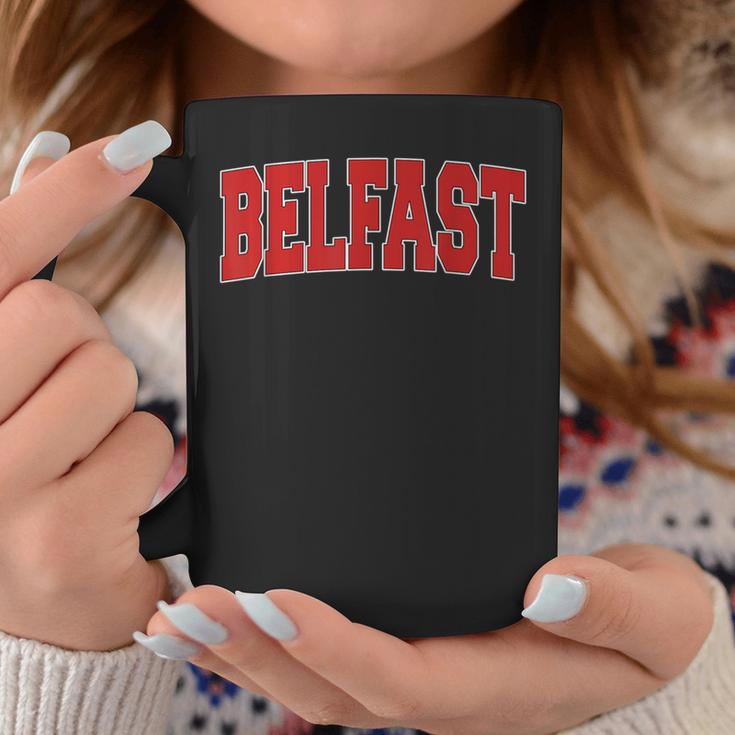 Belfast United Kingdom Varsity Style Vintage Retro Uk Sports Coffee Mug Unique Gifts