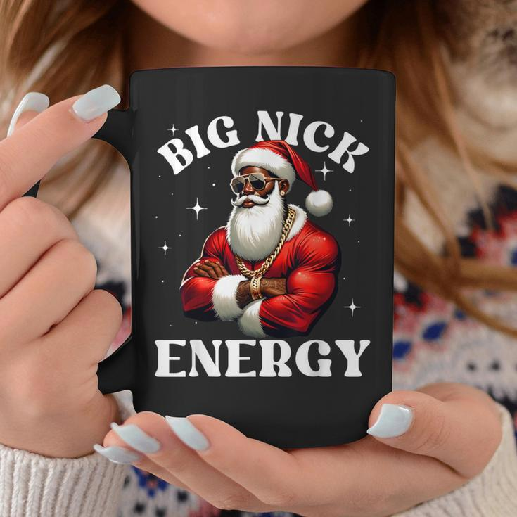 Big Nick Energy African American Santa Claus Christmas Black Coffee Mug Unique Gifts