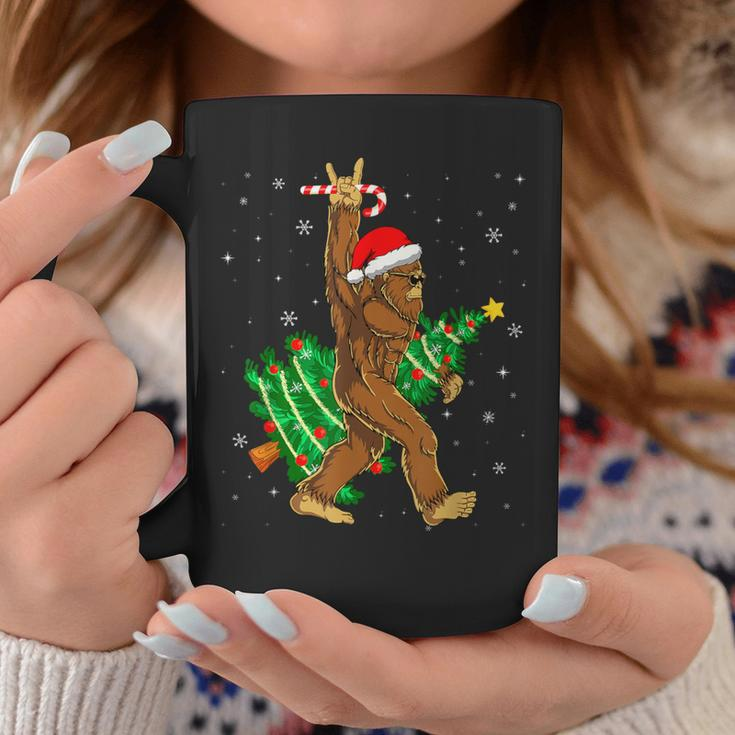 Bigfoot Christmas Tree Lights Xmas Boys Sasquatch Lovers Coffee Mug Funny Gifts