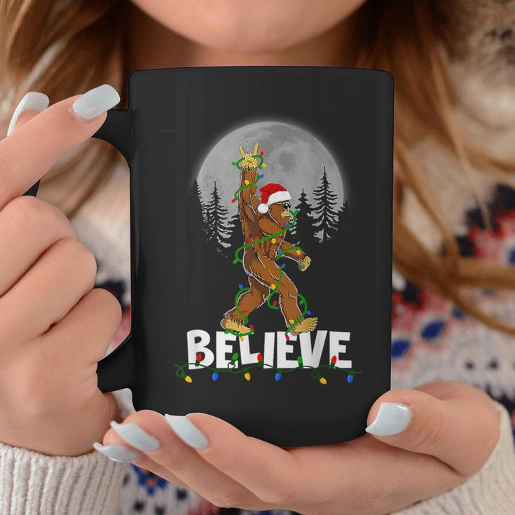 Bigfoot Rock Roll Sasquatch Christmas Pajama Believe Coffee Mug Personalized Gifts