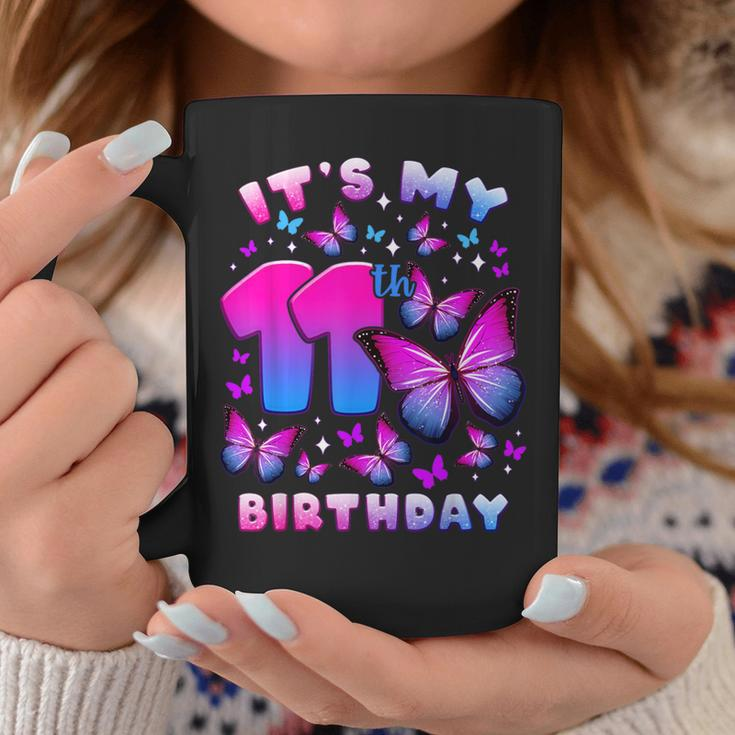 Birthday Girl 11 Year Old Butterfly Number 11 Coffee Mug Personalized Gifts