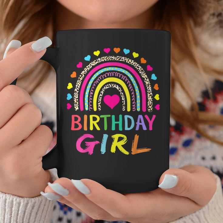 Birthday Girl Leopard Rainbow Birthday Party Family Coffee Mug Personalized Gifts