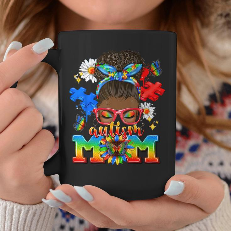 Black Afro American Autism Awareness Mom African Autism Coffee Mug Funny Gifts