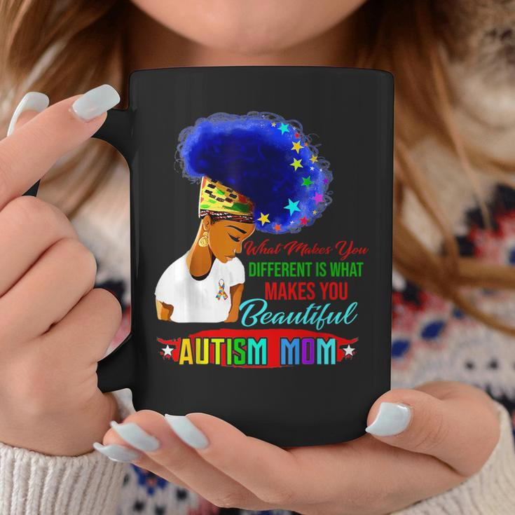 Black Afro American Autism Awareness Mom Rainbow For Women Coffee Mug Unique Gifts