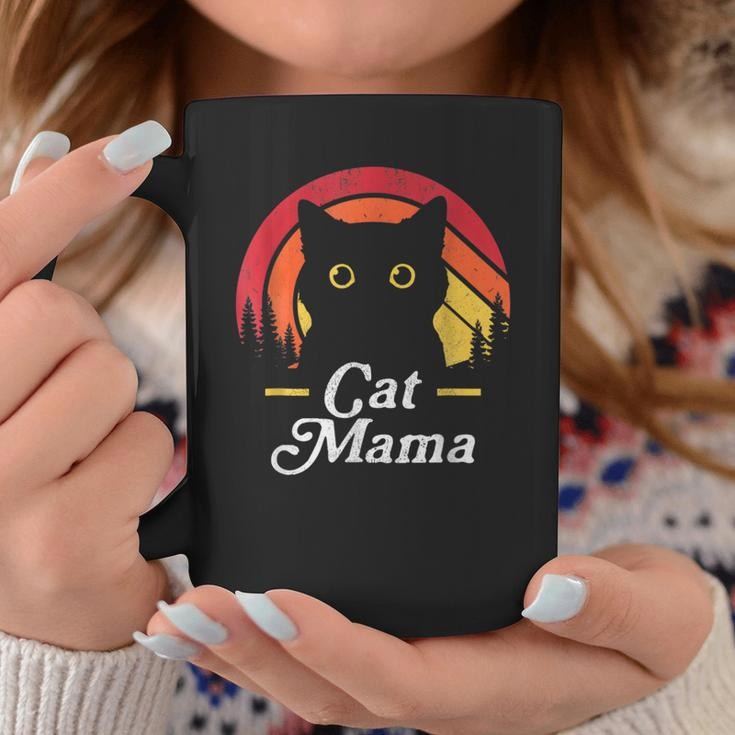 Black Cat Mom Mama Retro Wildlife Happy Mother's Day 2024 Coffee Mug Funny Gifts