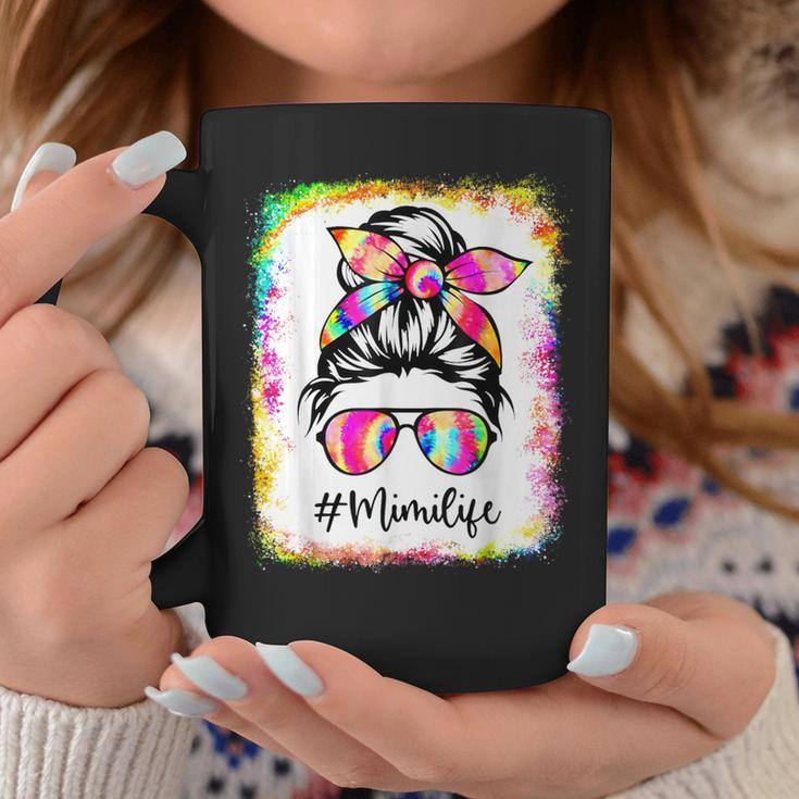 Bleached Mimi Life Messy Bun Tie Dye Glasses Mother's Day Coffee Mug Funny Gifts