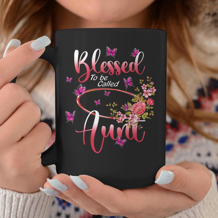 Blessed To Be Called Aunt Cute Flower Happy Coffee Mug Funny Gifts