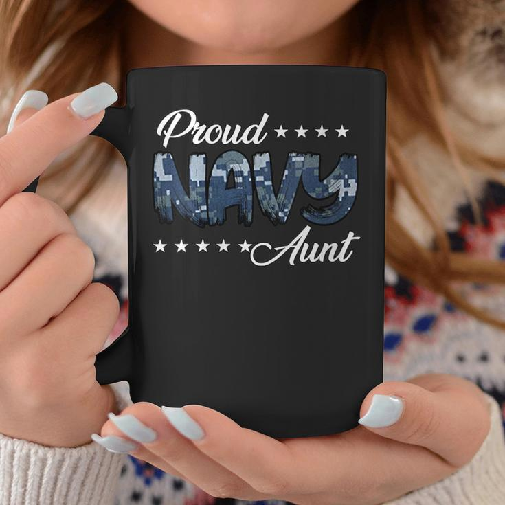 Blue Digital Bold Proud Navy Aunt Coffee Mug Unique Gifts