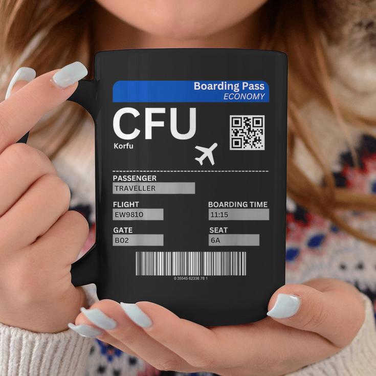 Boarding Pass Korfu Cfu Flugticket Griechenland Korfu Tassen Lustige Geschenke