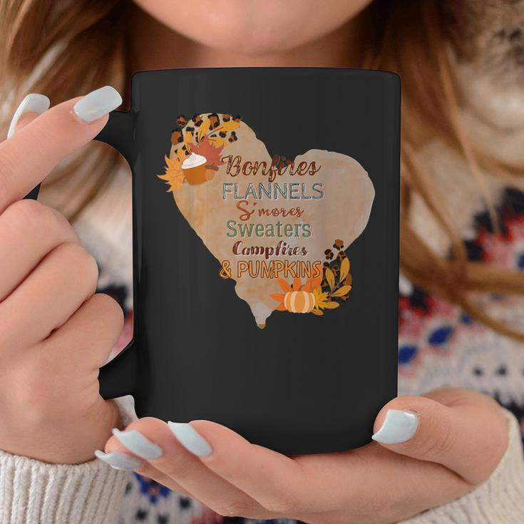 Bonfires Flannels S'mores Sweaters Campfires And Pumpkins Coffee Mug Unique Gifts