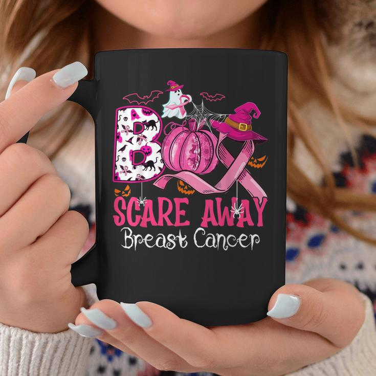 Boo Scare Away Breast Cancer Pink Ribbon Spider Halloween Coffee Mug Unique Gifts