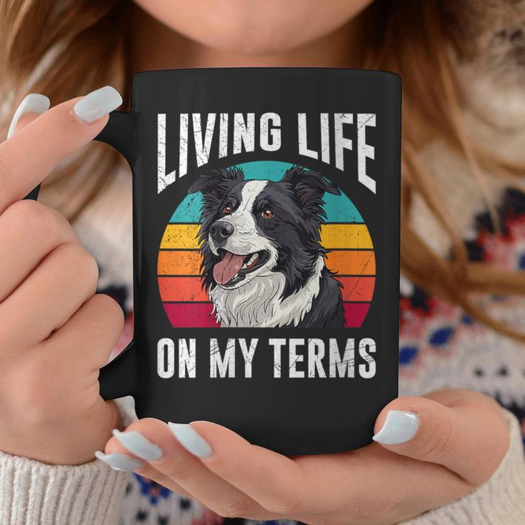 Border Collie Living Life On My Terms Vintage Border Collie Coffee Mug Unique Gifts