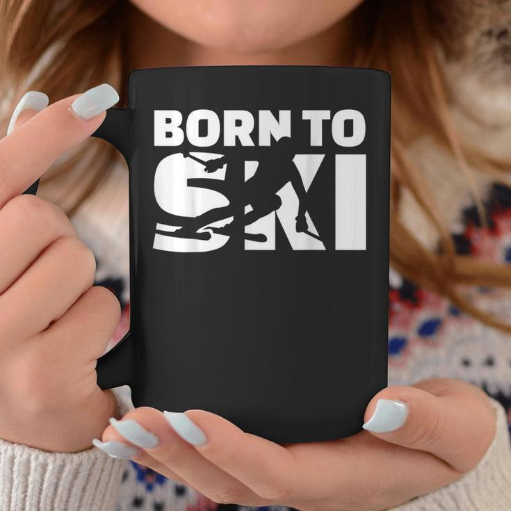 Born to Ski Schwarz Tassen, Pistenmotiv für Skifahrer Lustige Geschenke