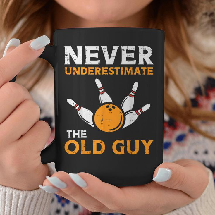 Bowling Never Underestimate Old Guy Bowler Grandpa Dad Men Coffee Mug Unique Gifts