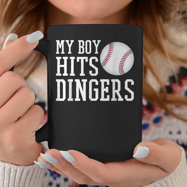 My Boy Hits Dingers Baseball Mom Dad I Hit Dingers Coffee Mug Unique Gifts