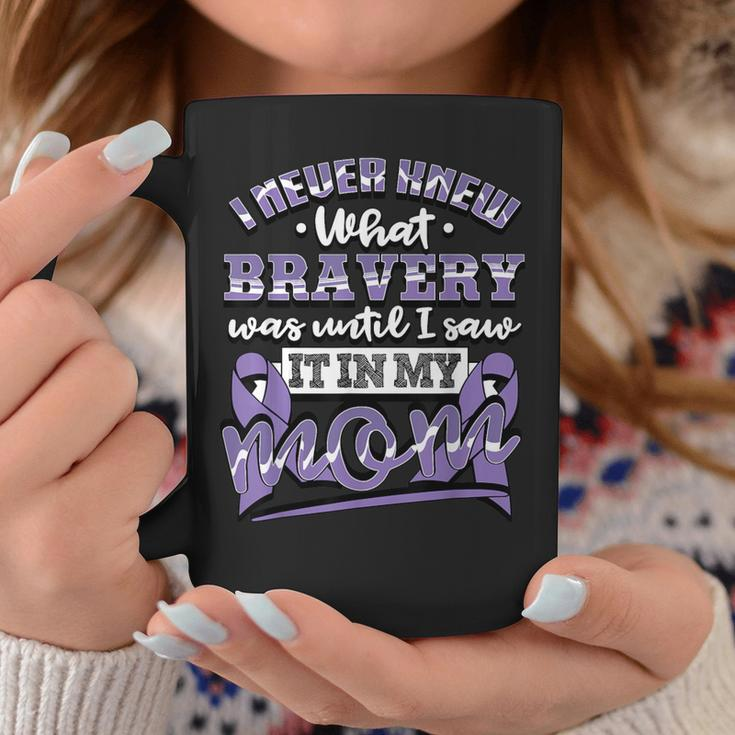 Bravery In My Mom Stomach Cancer Awareness Ribbon Coffee Mug Unique Gifts
