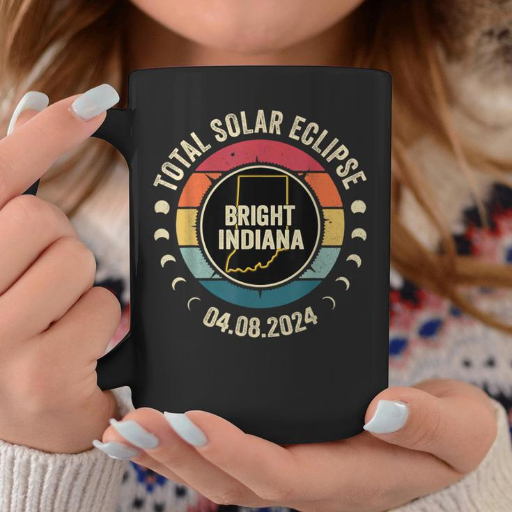 Bright Indiana Total Solar Eclipse 2024 Coffee Mug Funny Gifts