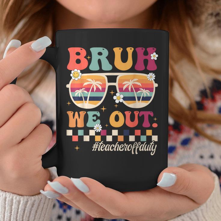 Bruh We Out Teacher Off Duty Retro Beach Sunglasses Coffee Mug Unique Gifts