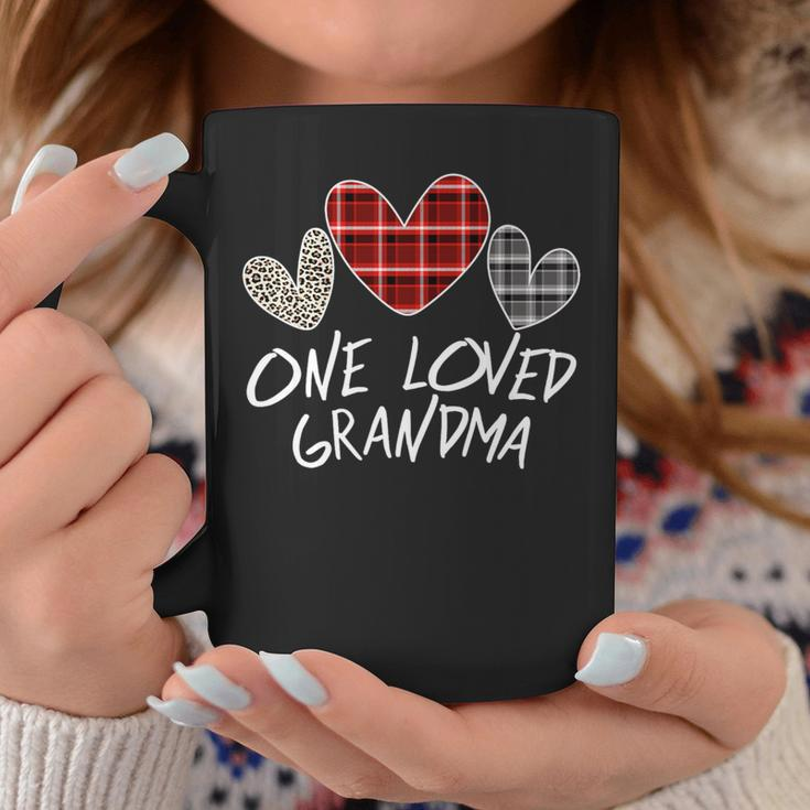 Buffalo Plaid One Loved Grandma Heart Valentine's Day Coffee Mug Unique Gifts