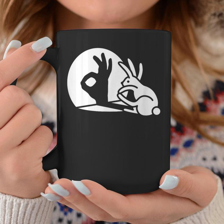 Bunny Rabbit Ok Okay Shadow Hand Gesture Sign Circle Game Coffee Mug Unique Gifts