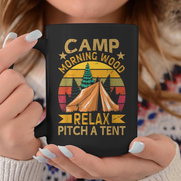 Camp Morning-Wood Relax Pitch A Tent Family Camping Coffee Mug Unique Gifts
