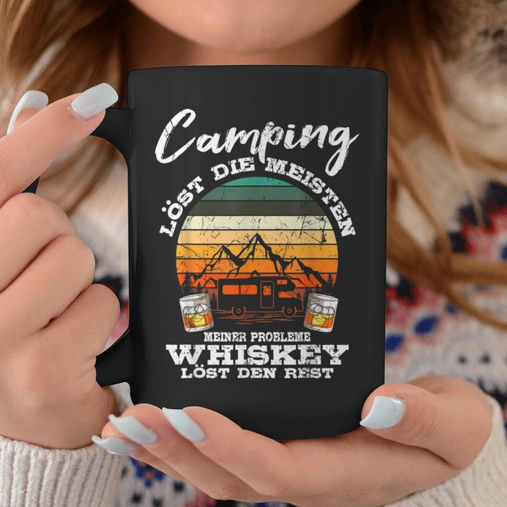 Camping Löst Die Meisten Probleme Whiskey Den Rest Camper Tassen Lustige Geschenke