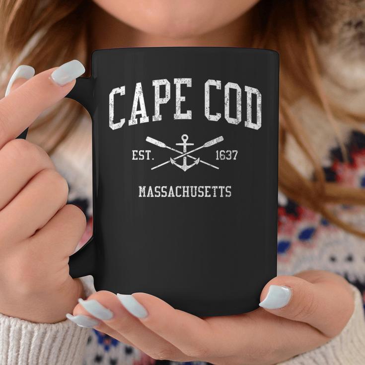 Cape Cod Ma Vintage Crossed Oars & Boat Anchor Sports Coffee Mug Unique Gifts