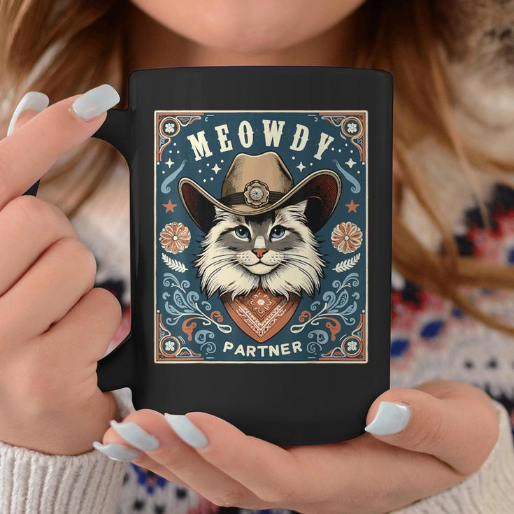 Cat Cowboy Mashup Meowdy Partner Poster Western Coffee Mug Unique Gifts