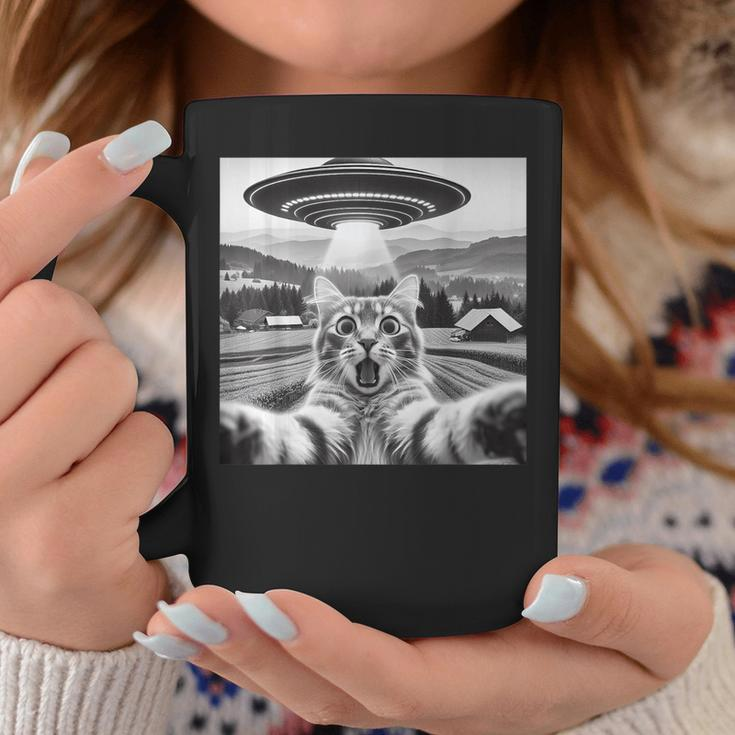 Cat Selfie With Alien Ufo Cat For Kid Coffee Mug Funny Gifts