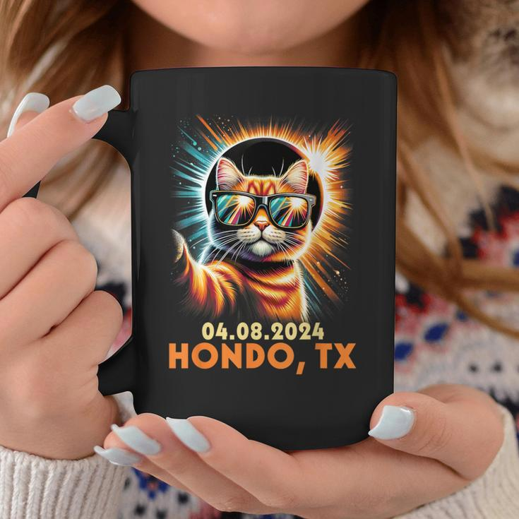 Cat Taking A Selfie Total Solar Eclipse 2024 Hondo Texas Coffee Mug Funny Gifts