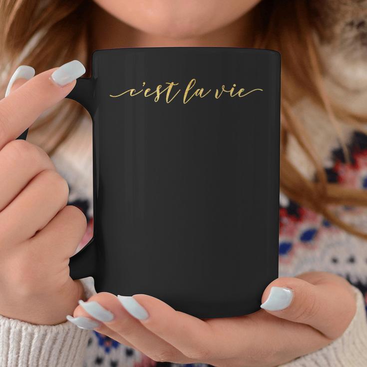 C'est La Vie With Gold Foil Font Coffee Mug Unique Gifts