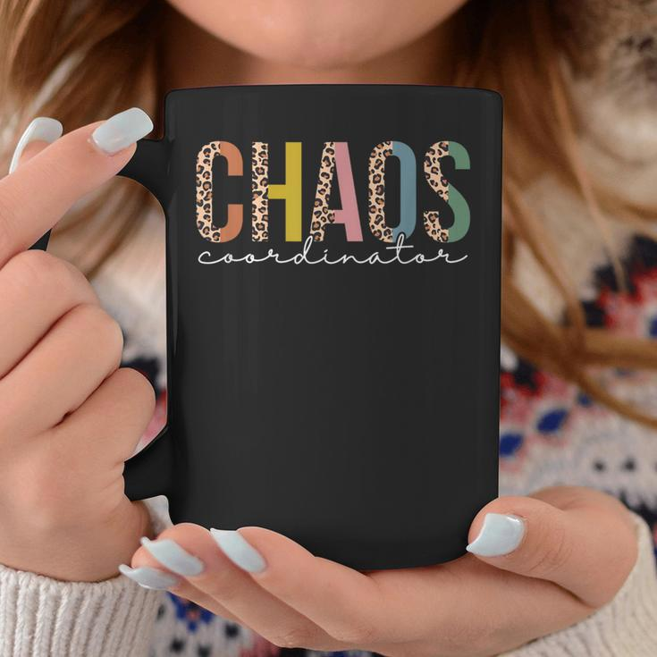 Chaos Coordinator Leopard Teacher Crew Retro School Coffee Mug Funny Gifts