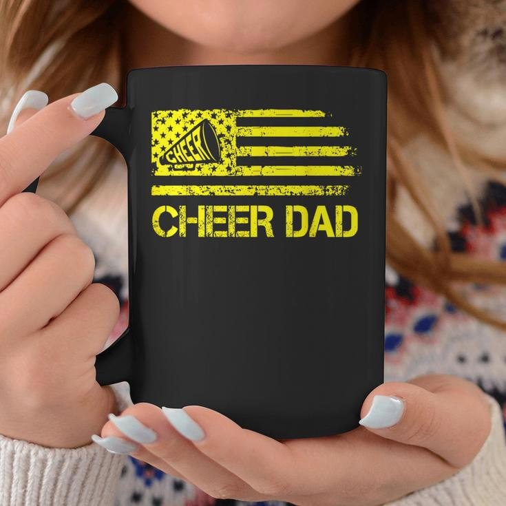 Cheer Dad Cheerleading Usa Flag Fathers Day Cheerleader Coffee Mug Funny Gifts