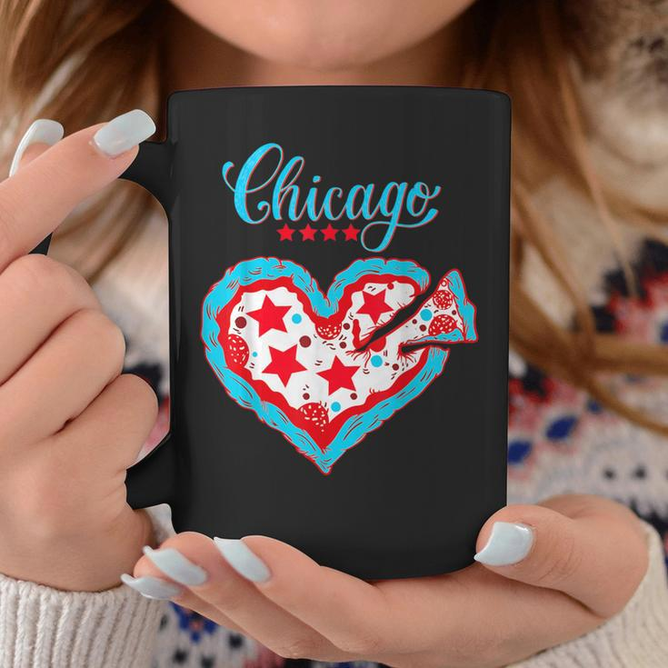 Chicago Pizza Love Heart Chicago Flag Women Coffee Mug Unique Gifts
