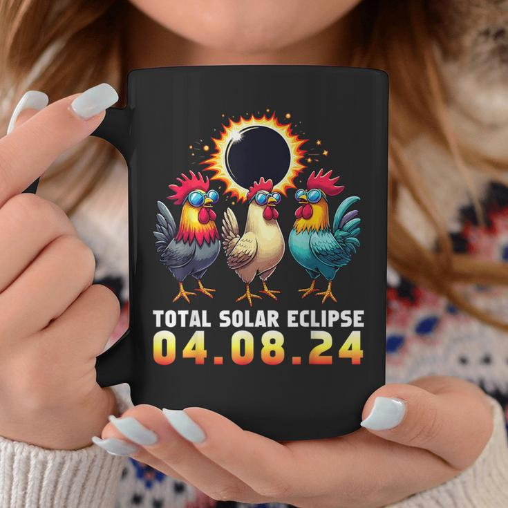 Chicken With Sunglasses Watching Total Solar Eclipse 2024 Coffee Mug Unique Gifts