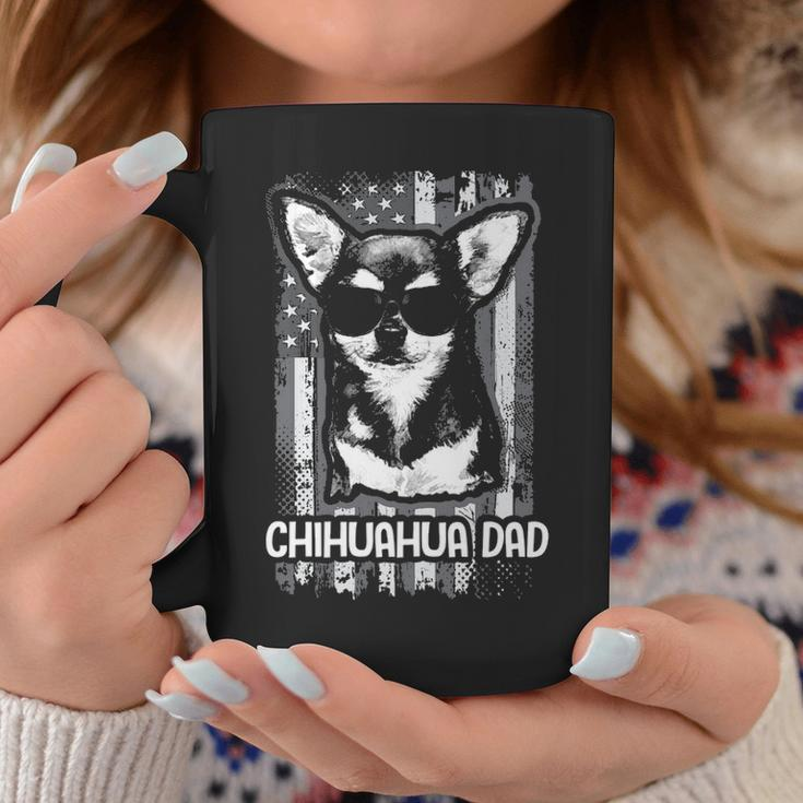 Chihuahua Dad Us Flag Dog Father Puppy Dogs Lover Coffee Mug Unique Gifts