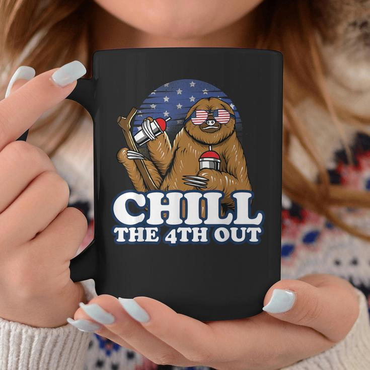 Chill The 4Th Out Patriotic Fourth Of July Sloth Coffee Mug Unique Gifts