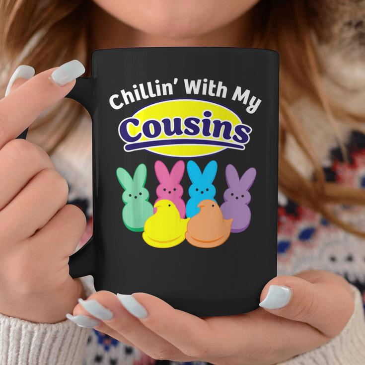 Chillin With My Cousins Colorful Bunnies Easter Girls Boys Coffee Mug Unique Gifts