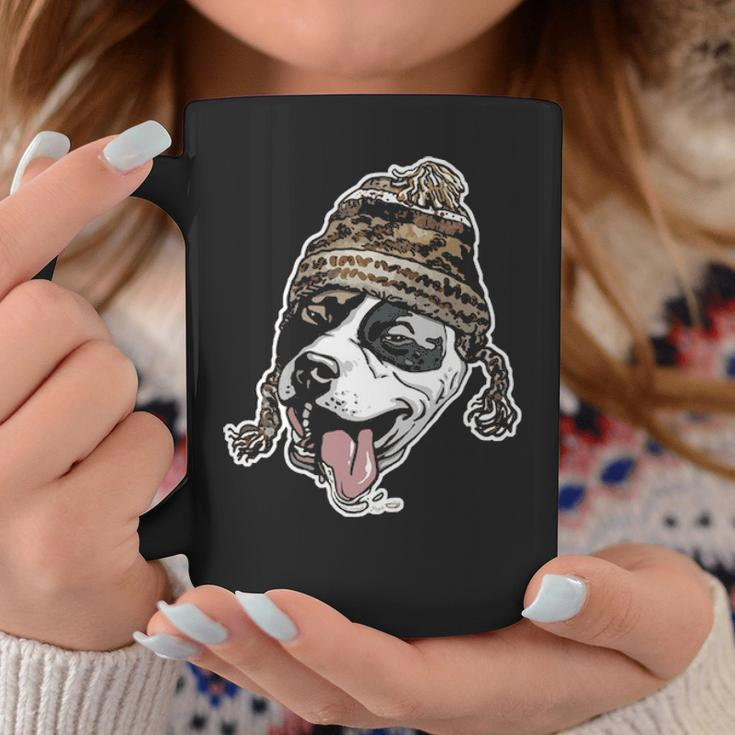 Chillin' Pit Bull Wearing Winter Beanie Coffee Mug Unique Gifts