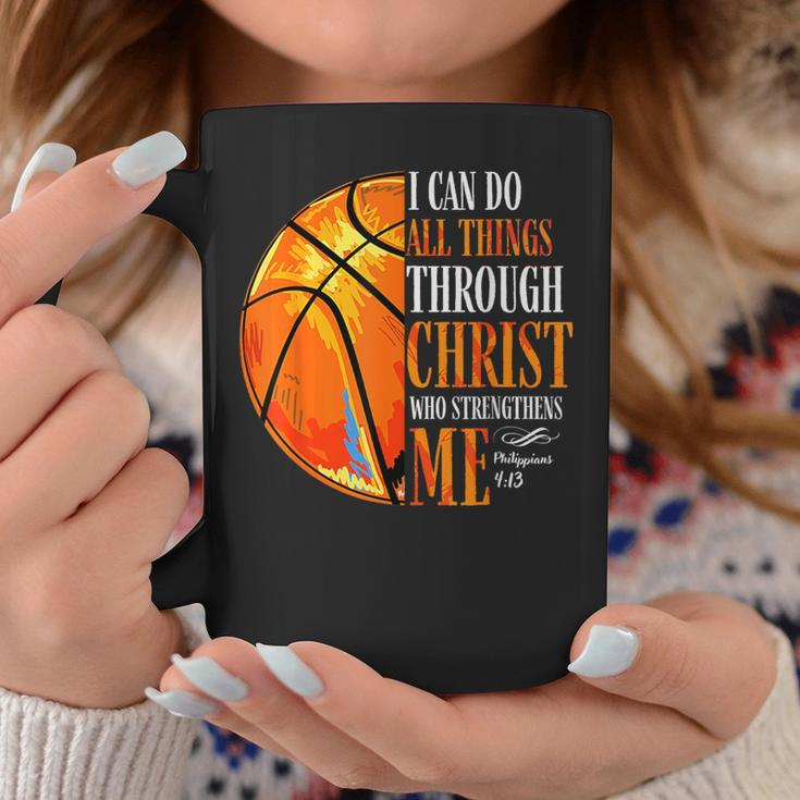 Christian Basketball I Can Do All Things Through Christ Coffee Mug Personalized Gifts